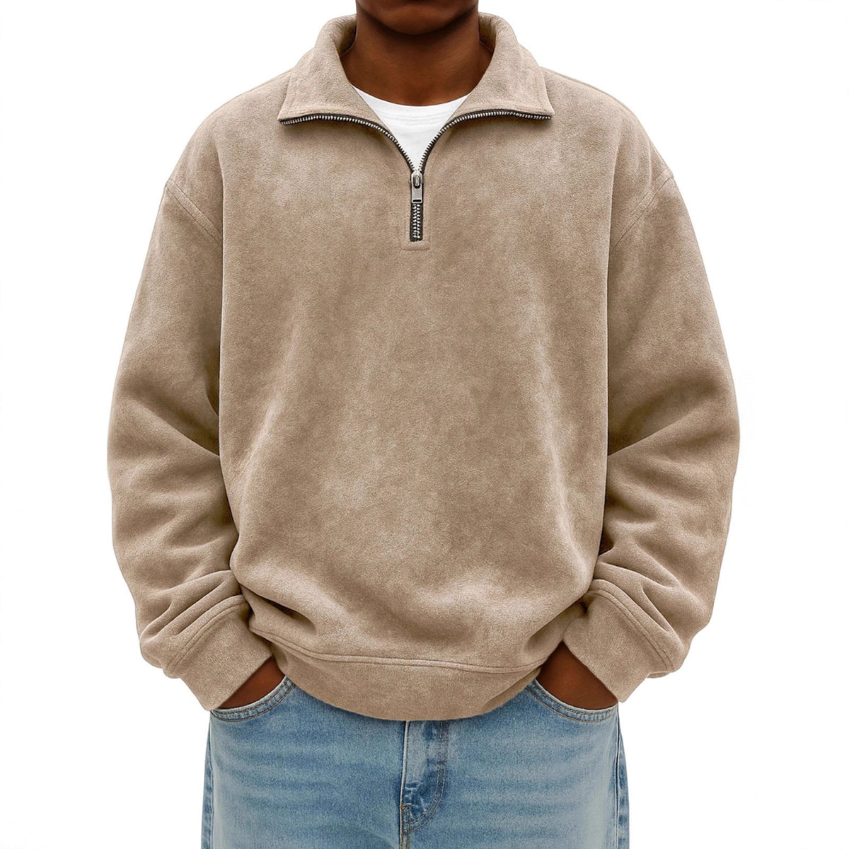 oversized mens half-zip hoodie