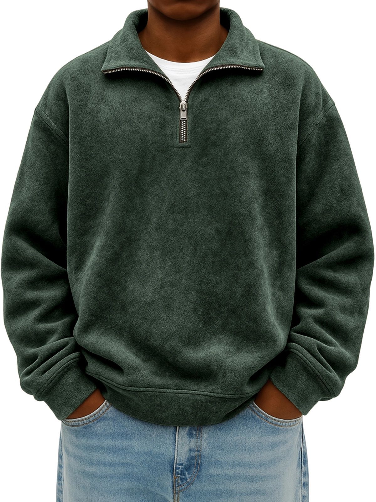 oversized mens half-zip hoodie
