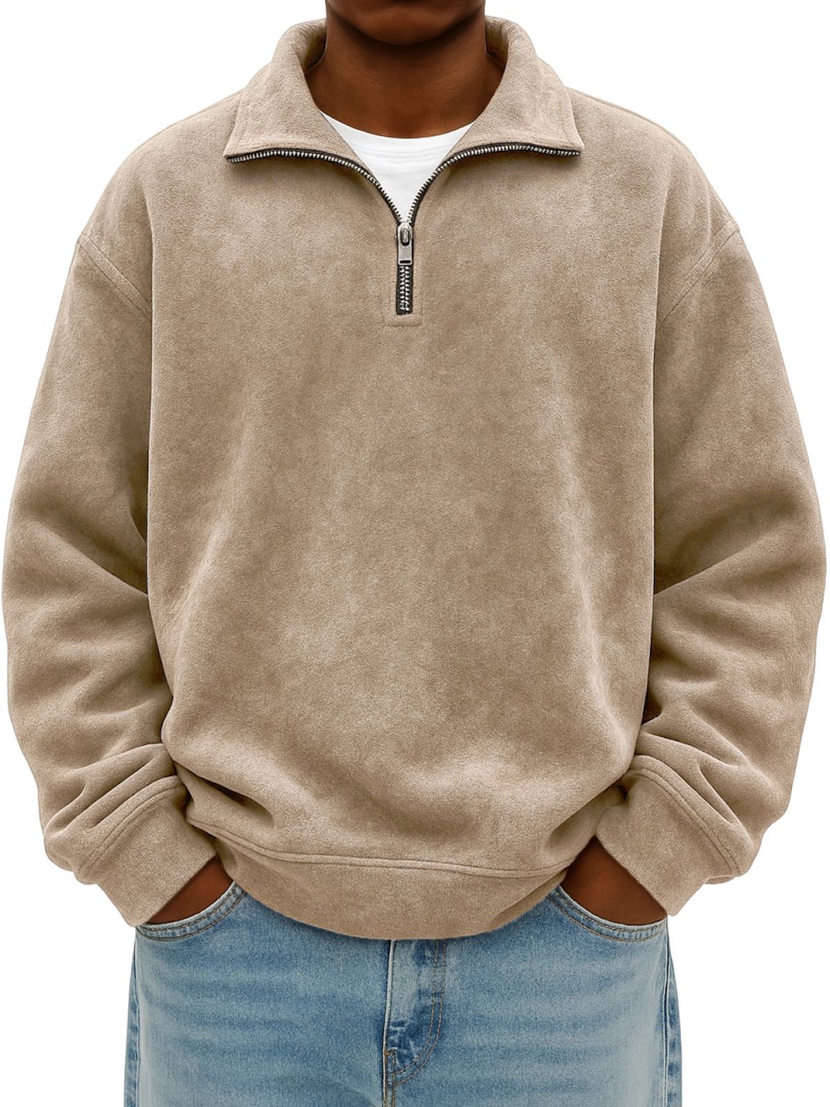 oversized mens half-zip hoodie