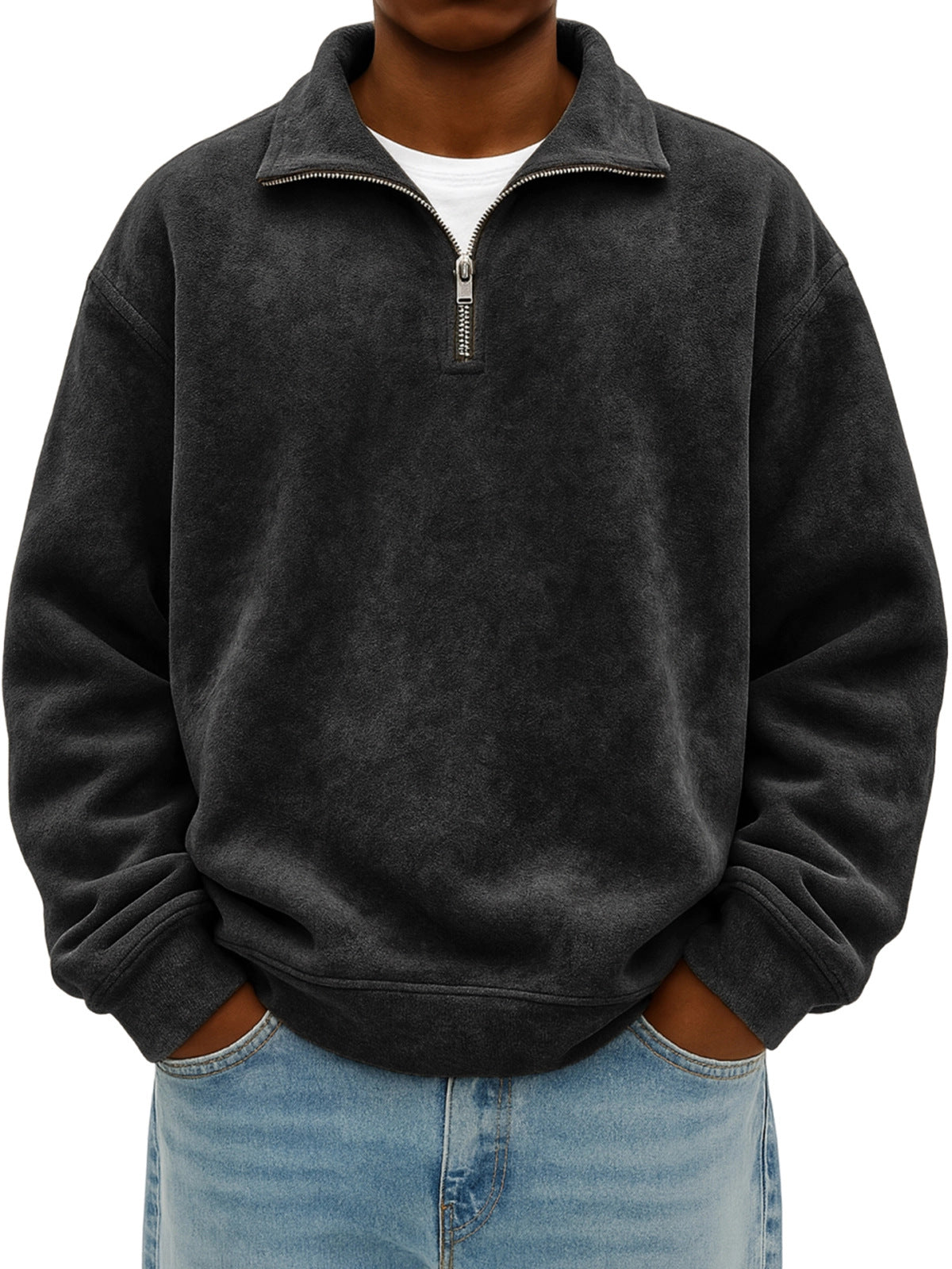 oversized mens half-zip hoodie