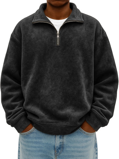 oversized mens half-zip hoodie