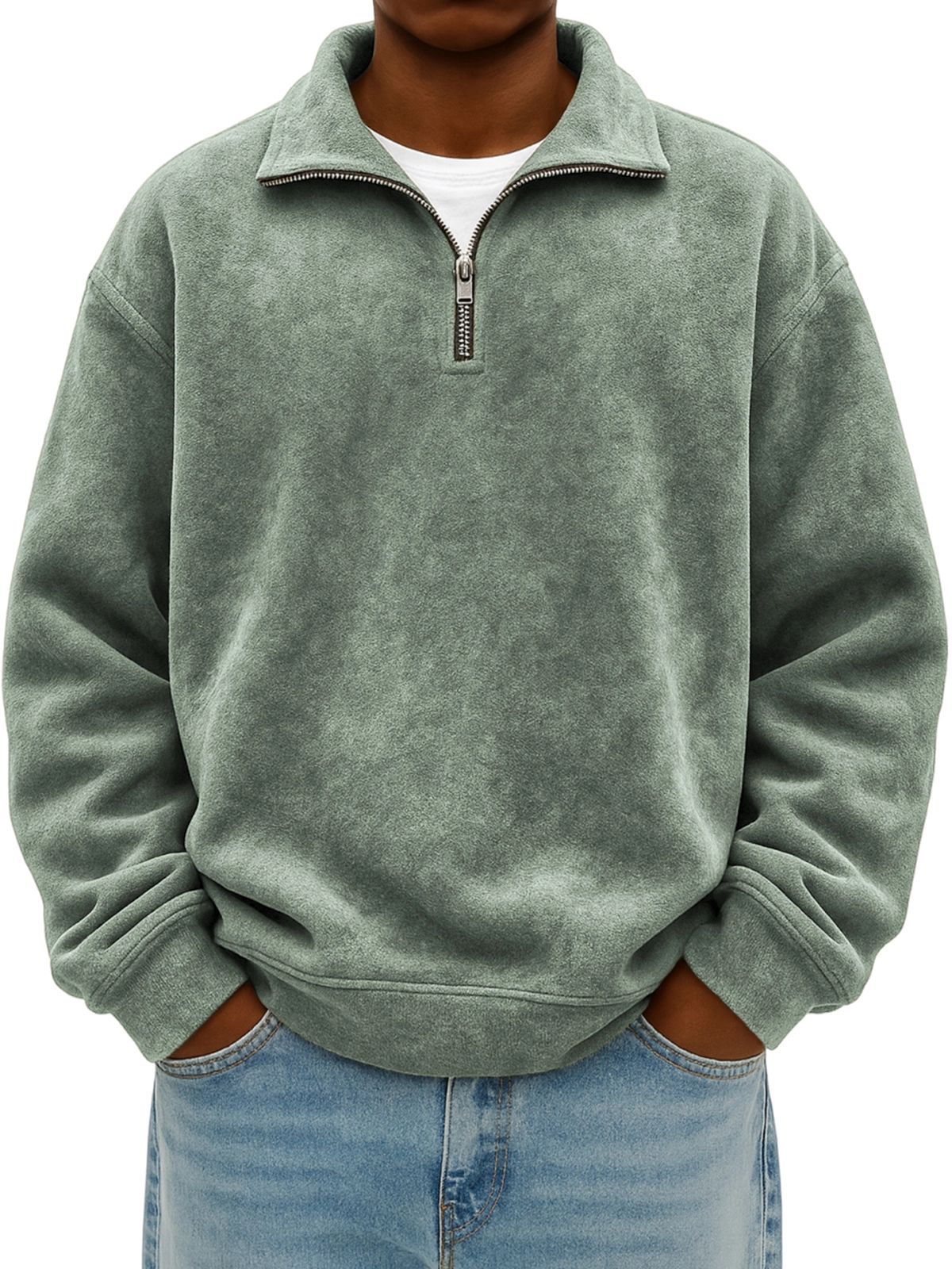 oversized mens half-zip hoodie