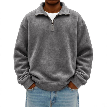 oversized mens half-zip hoodie