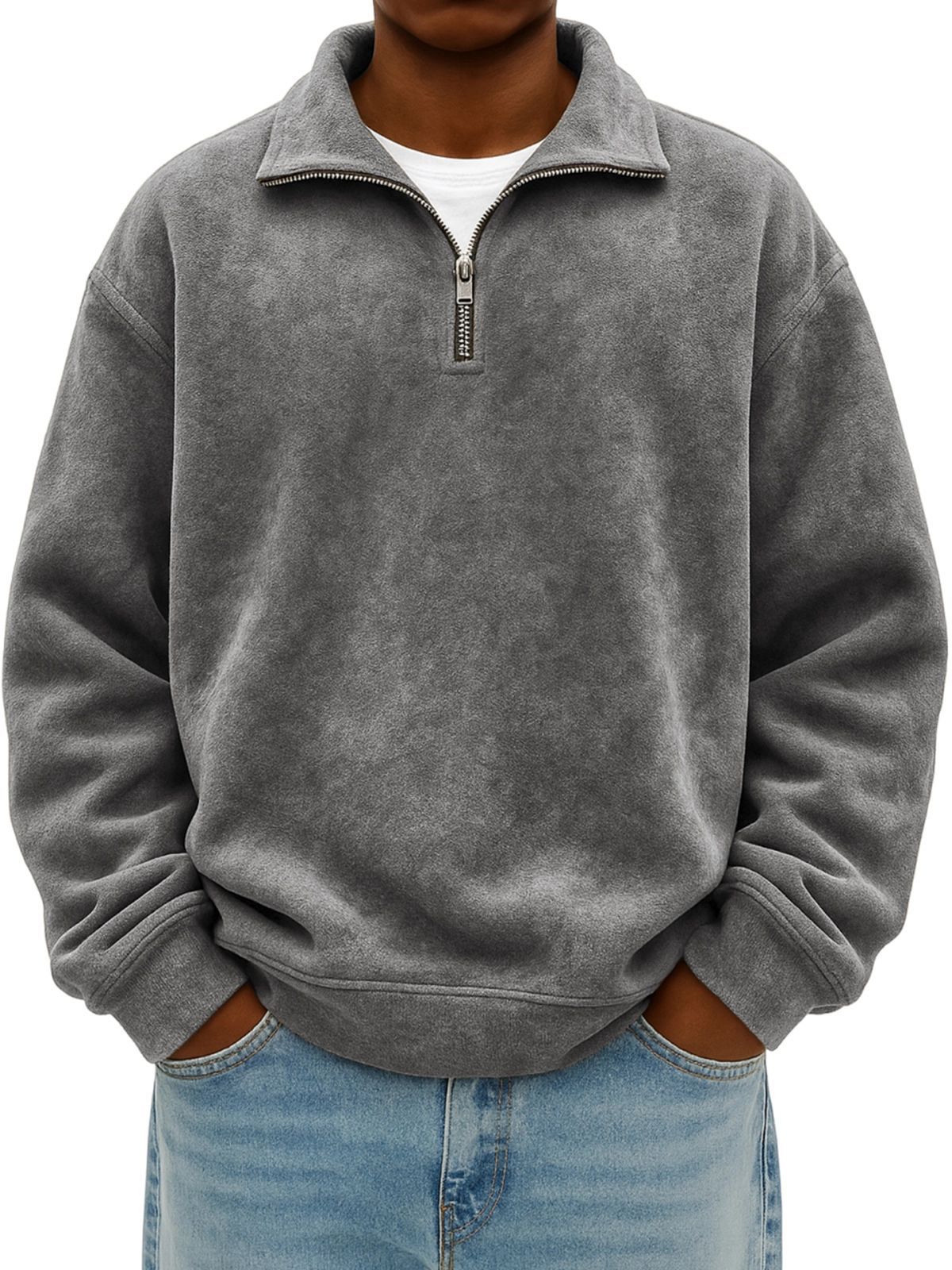 oversized mens half-zip hoodie