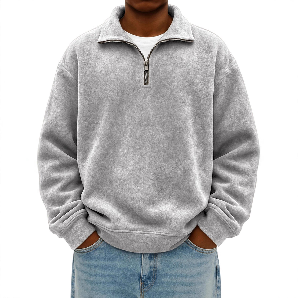oversized mens half-zip hoodie