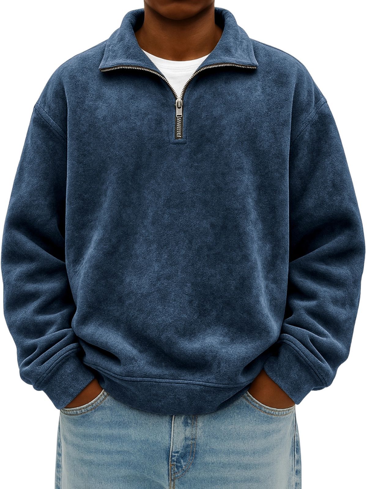 oversized mens half-zip hoodie