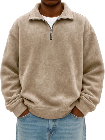 oversized mens half-zip hoodie