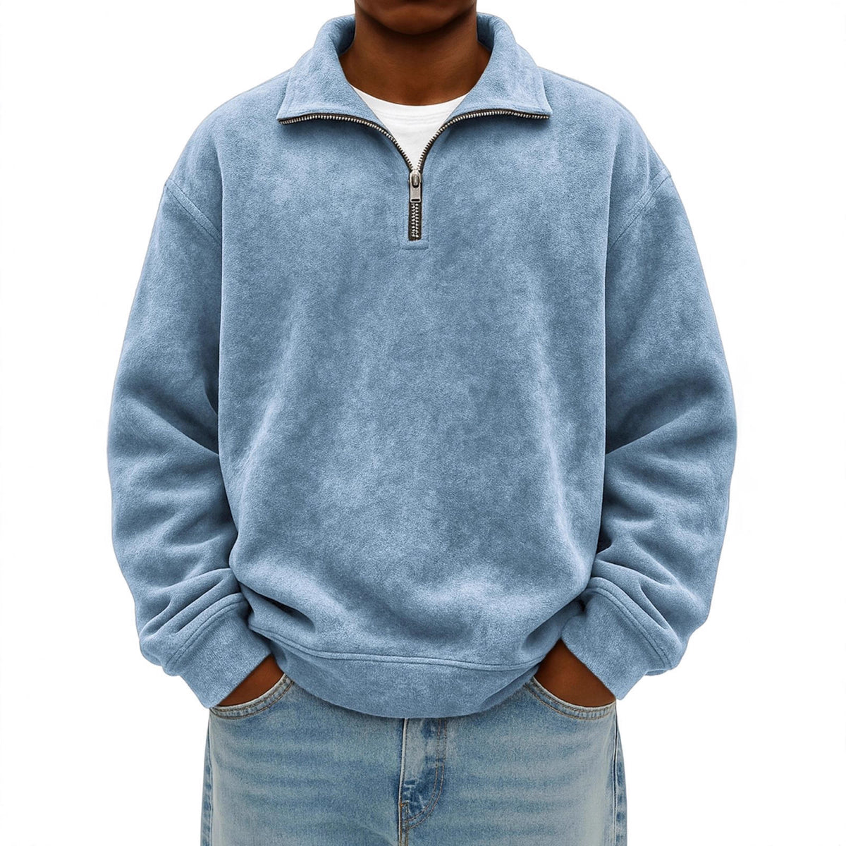 oversized mens half-zip hoodie